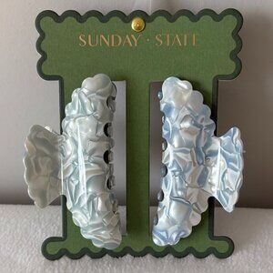 NWT - Sunday State Marbled Hair Claw Clips - Set of 2